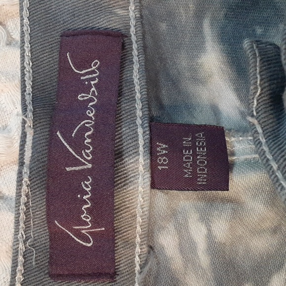 Tie dyed jeans, Gloria Vanderbilt, size 18W, Amanda - Picture 3 of 4